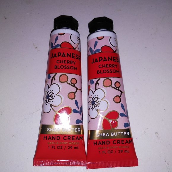 Set of 2 Bath & Body Works Japanese Cherry Blossom Hand Cream Shea Butter 1oz Ea - Picture 2 of 5